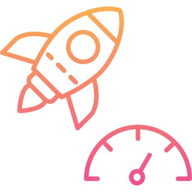 roket ikonu vektör illüstrasyonu