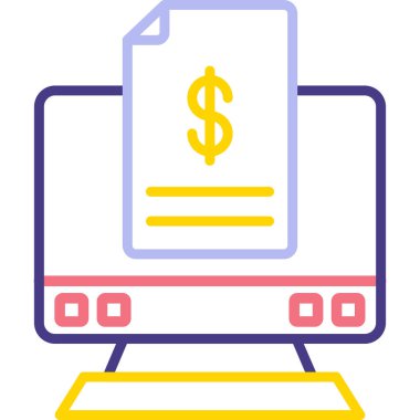 İnternetten alışveriş. Web simgesi basit illüstrasyon