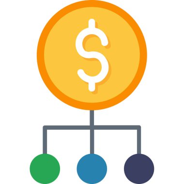 işletme finans yönetimi simgesi düz stil