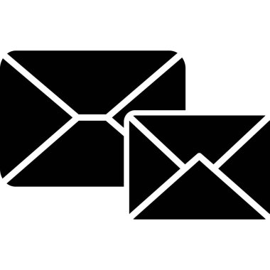 Beyaz üzerine posta zarfı simgesi. vektör illüstrasyonu.