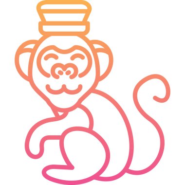 Maymun. Web simgesi basit illüstrasyon