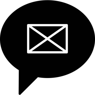 Mesaj var. Web simgesi basit illüstrasyon