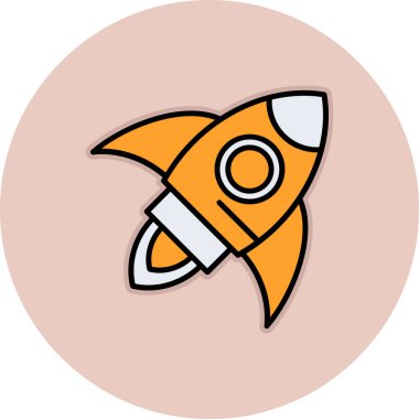 roket simgesi, vektör illüstrasyonu