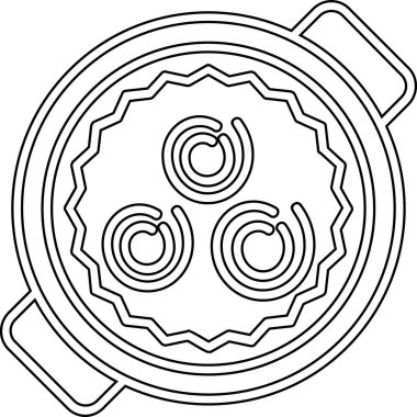 Pizza slice simgesinin, basit vektör çizim