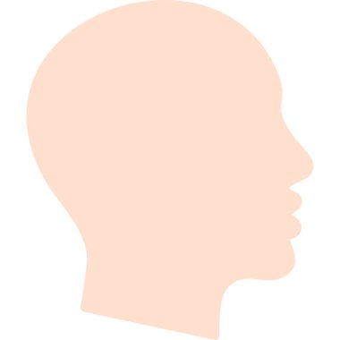 erkek baş siluet simgesi, düz tasarım