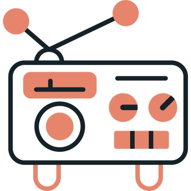 Bir radyo simgesinin vektör illüstrasyonu