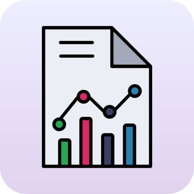 vektör raporu düz renk simgesi