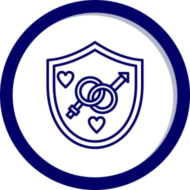 kalp ve ok kalkan simgesi içinde, basit tasarım