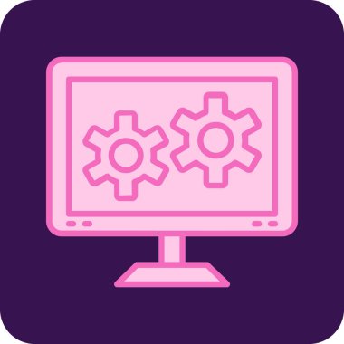 bilgisayar izleme simgesi, vektör illüstrasyonu