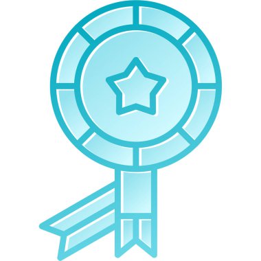 Madalya ikonu. Web için ödül vektör simgelerinin basit illüstrasyonu.