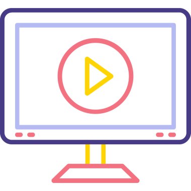 video. Web simgesi basit illüstrasyon