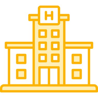 Hastane binası ikon vektör illüstrasyonu