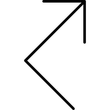 ok imleç yönü simgesi ana hat biçiminde