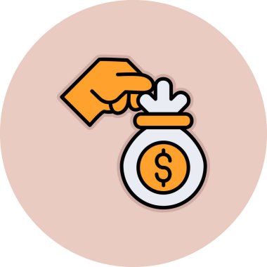 Dolar vektörü düz renk simgesi