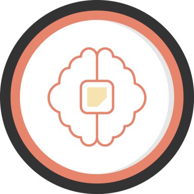 Beyin. Web simgesi basit illüstrasyon