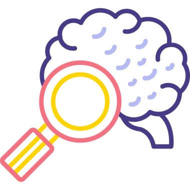 Beyin simgesi, vektör illüstrasyonu