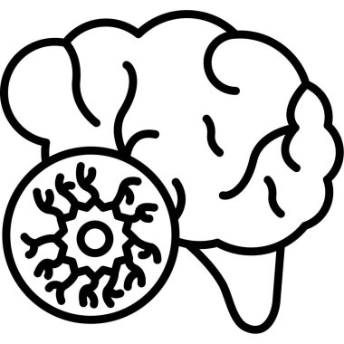 beyin ikonu vektör illüstrasyonu