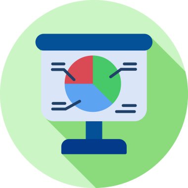 iş grafiği düz simgesi, vektör, illüstrasyon