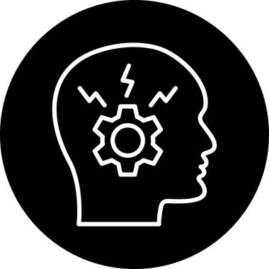 Beyin. Web simgesi basit illüstrasyon