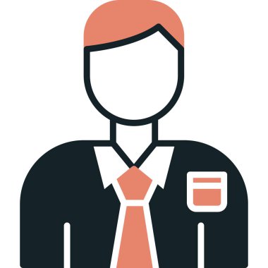 İş adamı. Web simgesi basit illüstrasyon