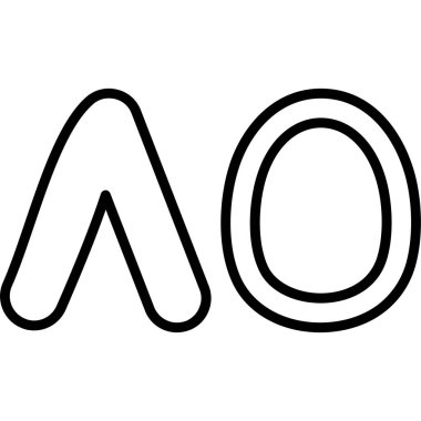 O harfi vektör çizgisi simgesi tasarımı