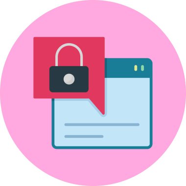 Kilit. Web simgesi basit illüstrasyon