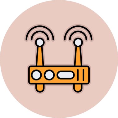 Kablosuz. Web simgesi basit illüstrasyon