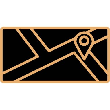 harita simgesi vektör illüstrasyonu