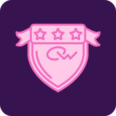 Pembe bir kalkan simgesinin vektör çizimi