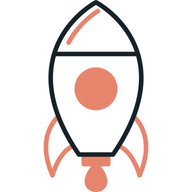 Roket ikonu. Ağ için roket vektör simgelerinin özet çizimi