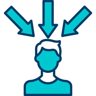 Oklu adam ikon vektör resimlemesi