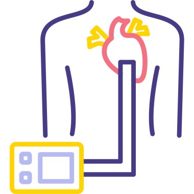 kalp atış hızı renk simgesi, vektör illüstrasyonu