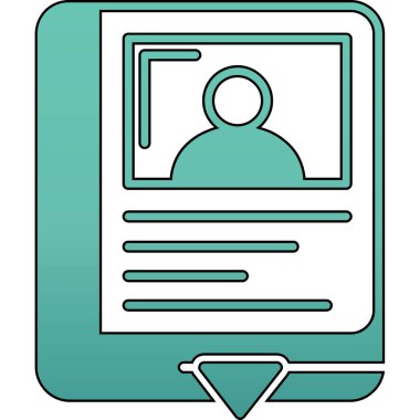 Kimlik kartı simgesi, vektör illüstrasyonu