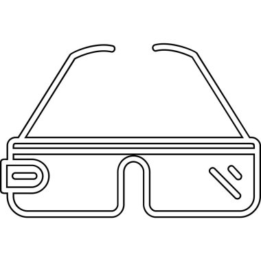 VR gözlük simgesi, anahat stili