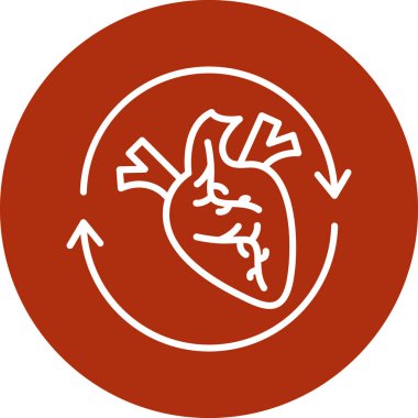 Kalp yuvarlak vektör simgesi