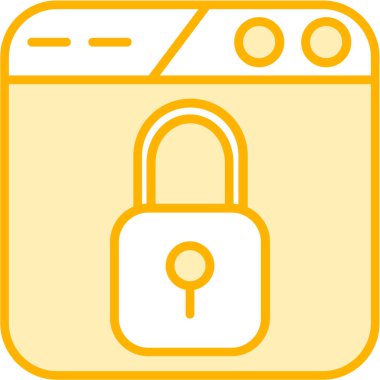 Asma kilit. Web simgesi basit illüstrasyon