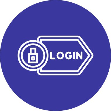 Giriş. Web simgesi basit illüstrasyon