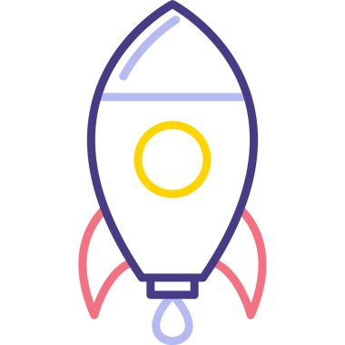 roket ikonu vektör illüstrasyonu