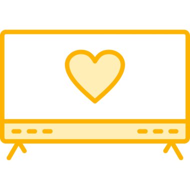 Televizyonda. Web simgesi vektör illüstrasyonu