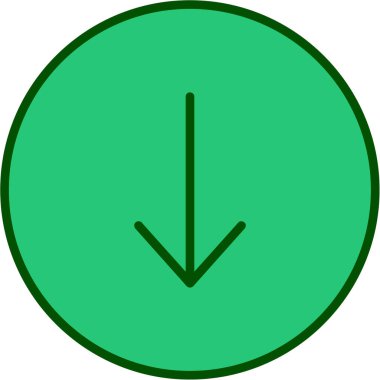 Yeşil daire düğmesinin vektör illüstrasyonu