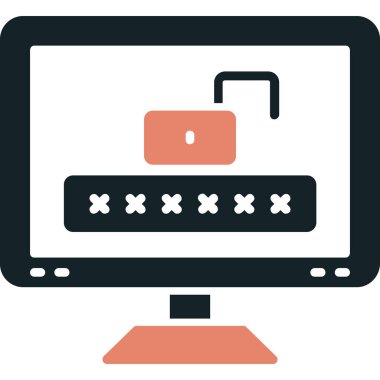 Bilgisayar giriş parolası simgesi Doldurulmuş dış hat biçimi