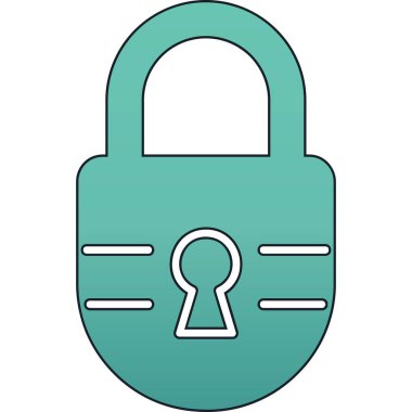 Kilit simgesi. Kilit vektör simgesi web için basit çizimi