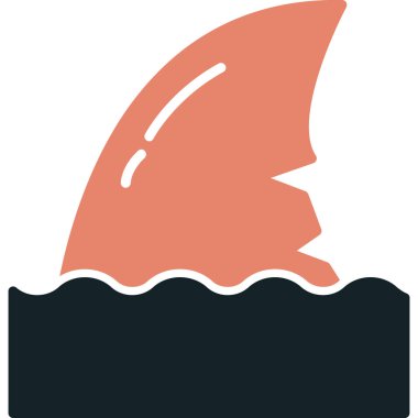 Köpekbalığı simgesi vektör illüstrasyonu