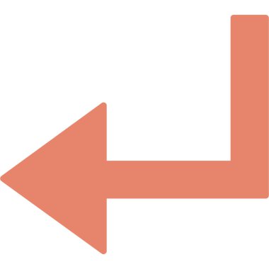 Ok sol kontur vektör simgesi