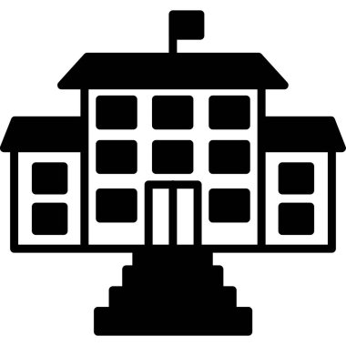 Okul binası simgesi, basit biçim