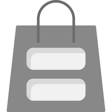 Alışveriş poşeti düz simgesi, vektör illüstrasyonu