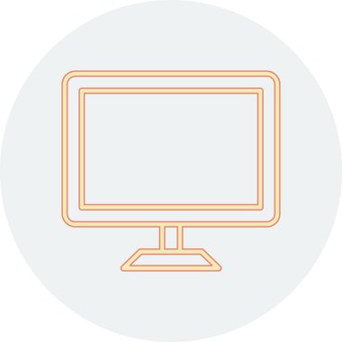 Monitör. Web simgesi basit illüstrasyon