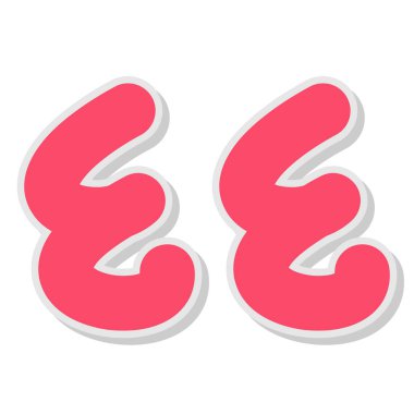 Harf s alfabesi kırmızı, pembe, beyaz, mavi