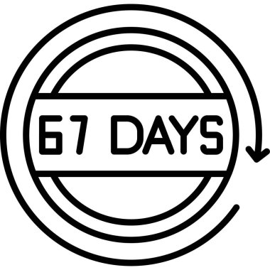 65 gün geri sayım simgesi tasarımı