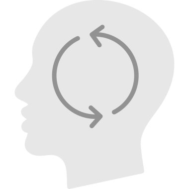 İnsan kafası düşünme simgesi ana hatlarıyla